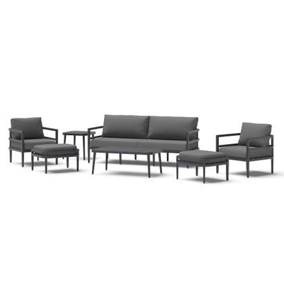 Morelia 7 Piece Sunbrella® Outdoor Patio Seating Set - Canvas Charcoal