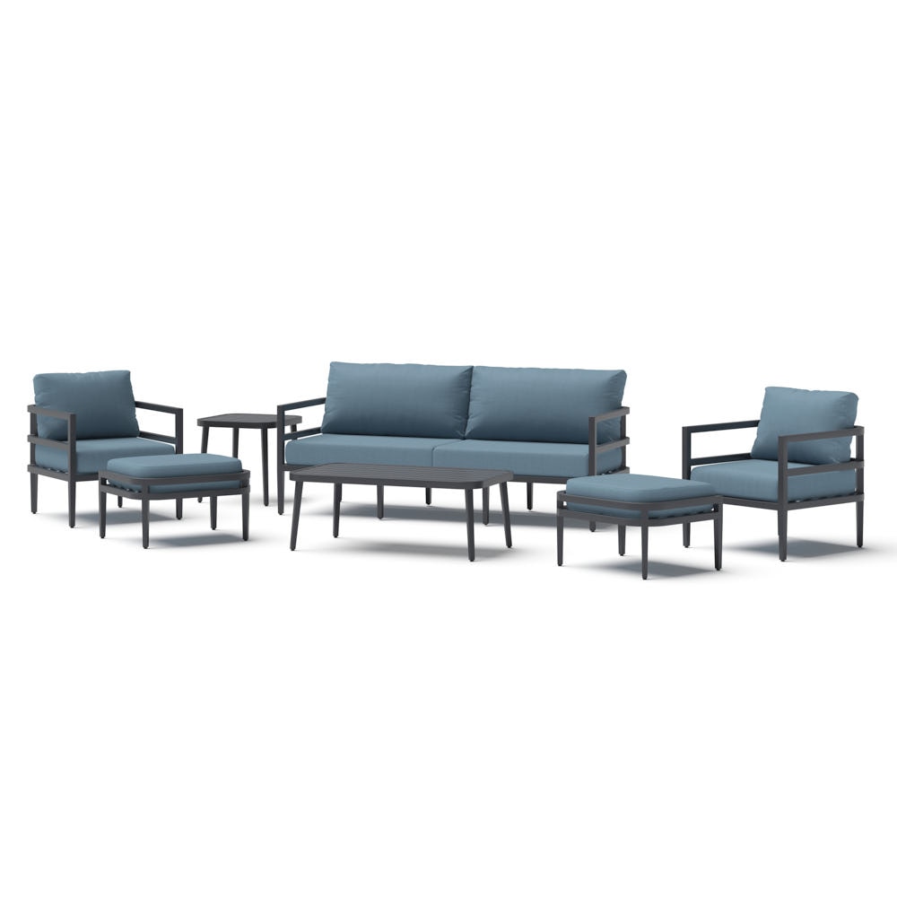 Morelia 7 Piece Sunbrella® Outdoor Patio Seating Set - Canvas Denim