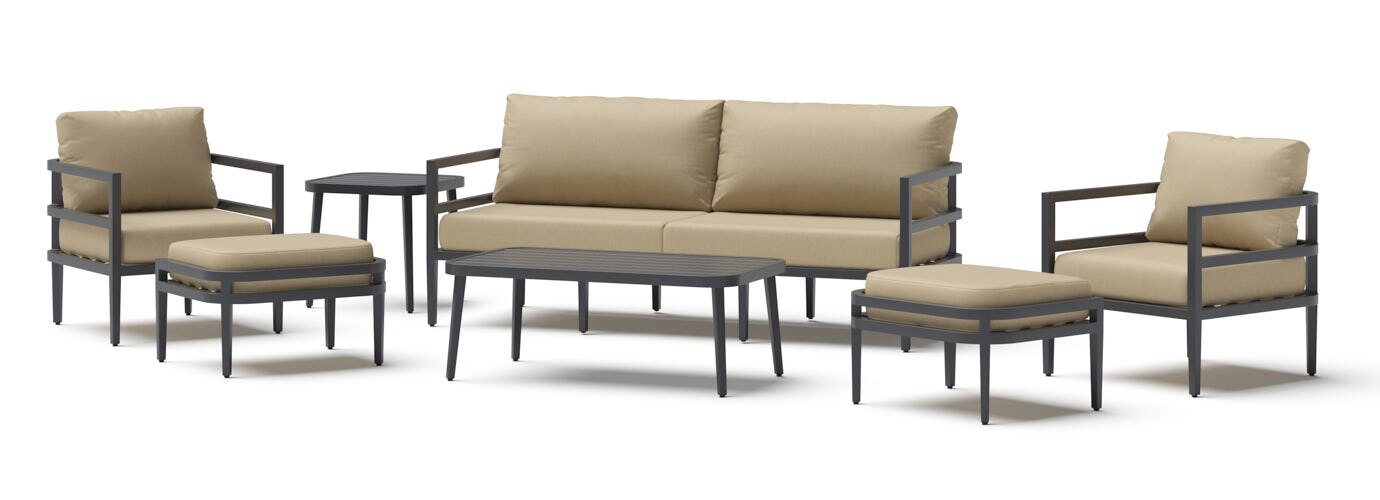 Morelia 7 Piece Outdoor Patio Seating Set - Thumbnail 5