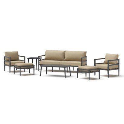 Morelia 7 Piece Sunbrella® Outdoor Patio Seating Set - Canvas Beige