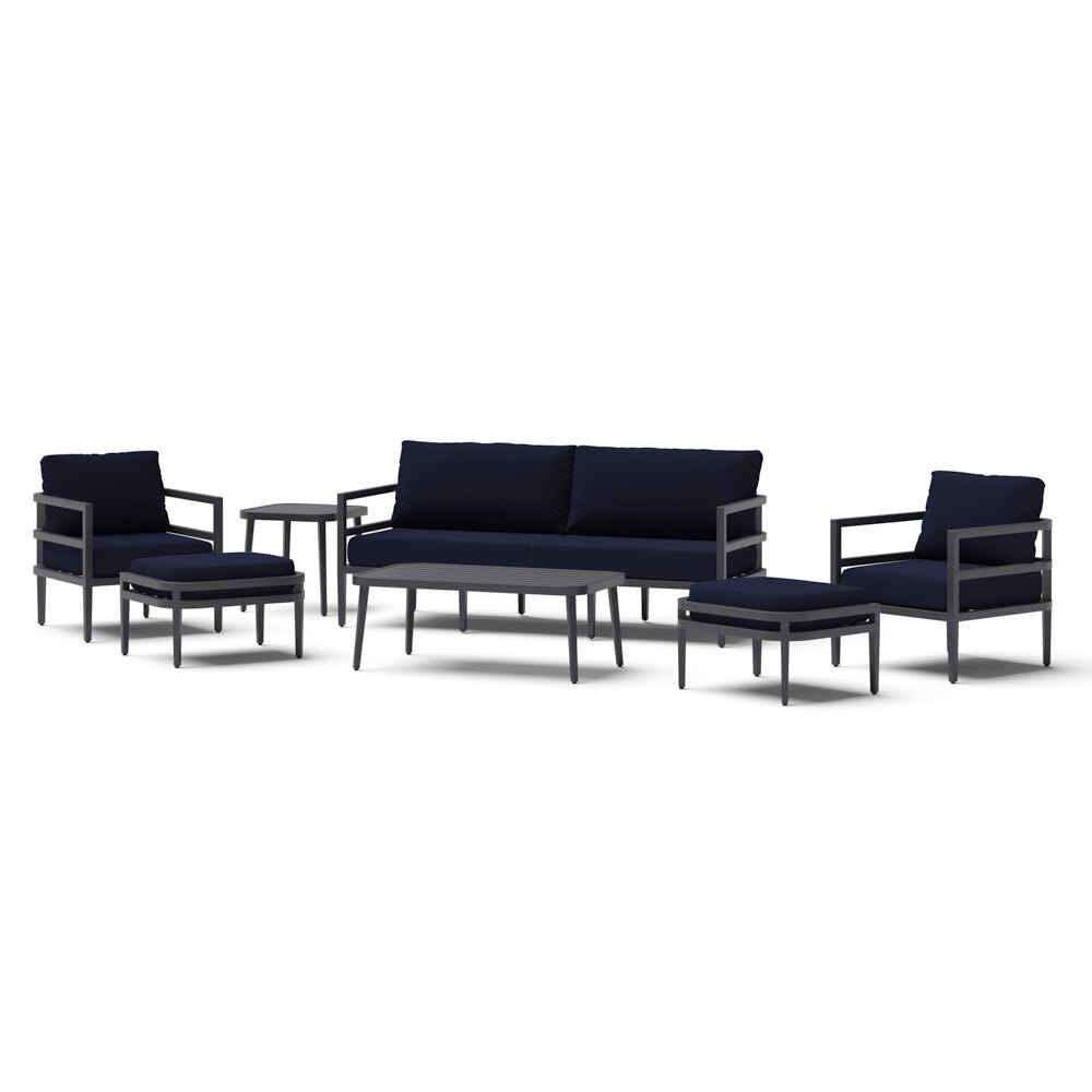 Morelia 7 Piece Sunbrella® Outdoor Patio Seating Set - Canvas Navy
