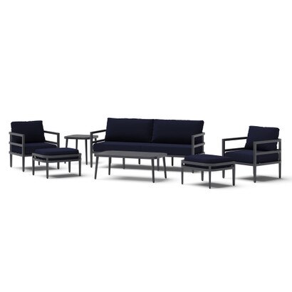 Morelia 7 Piece Sunbrella® Outdoor Patio Seating Set - Canvas Navy