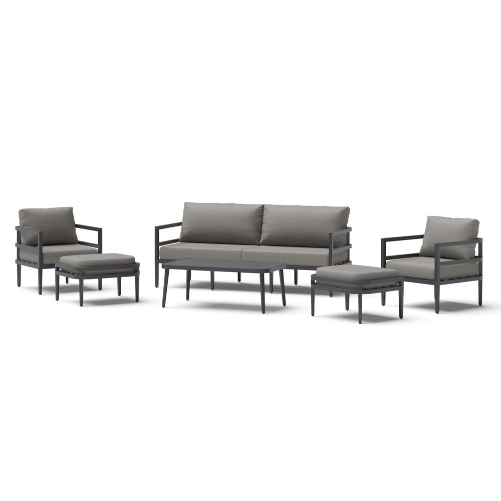 Morelia 7 Piece Outdoor Patio Seating Set - Olefin Charcoal