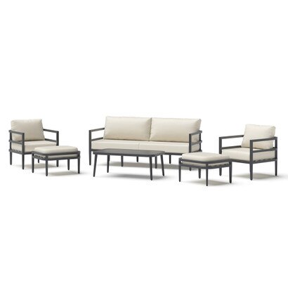 Morelia 7 Piece Outdoor Patio Seating Set - Olefin Linen