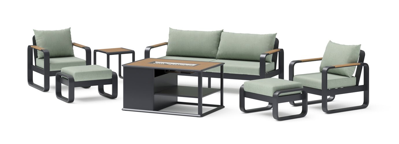 Andes 7 Piece Outdoor Patio Seating Set - Thumbnail 2