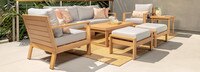 Capri™ 8 Piece Sunbrella® Outdoor Seating Set - Cast Silver