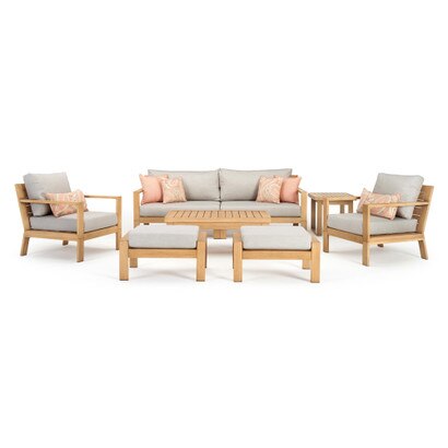 Capri™ 8 Piece Sunbrella® Outdoor Seating Set - Cast Silver