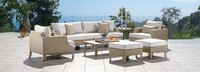 Portofino® Sling 8 Piece Sunbrella® Outdoor Deep Seating Set - Beige Fennel