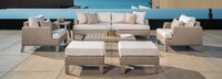 Portofino® Sling 8 Piece Sunbrella® Outdoor Deep Seating Set - Beige Fennel