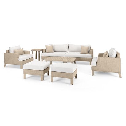 Portofino® Sling 8 Piece Sunbrella® Outdoor Deep Seating Set - Beige Fennel