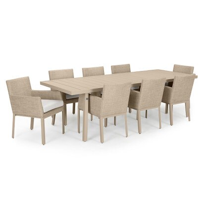 Portofino® Sling 9 Piece Sunbrella® Outdoor Dining Set - Beige Fennel