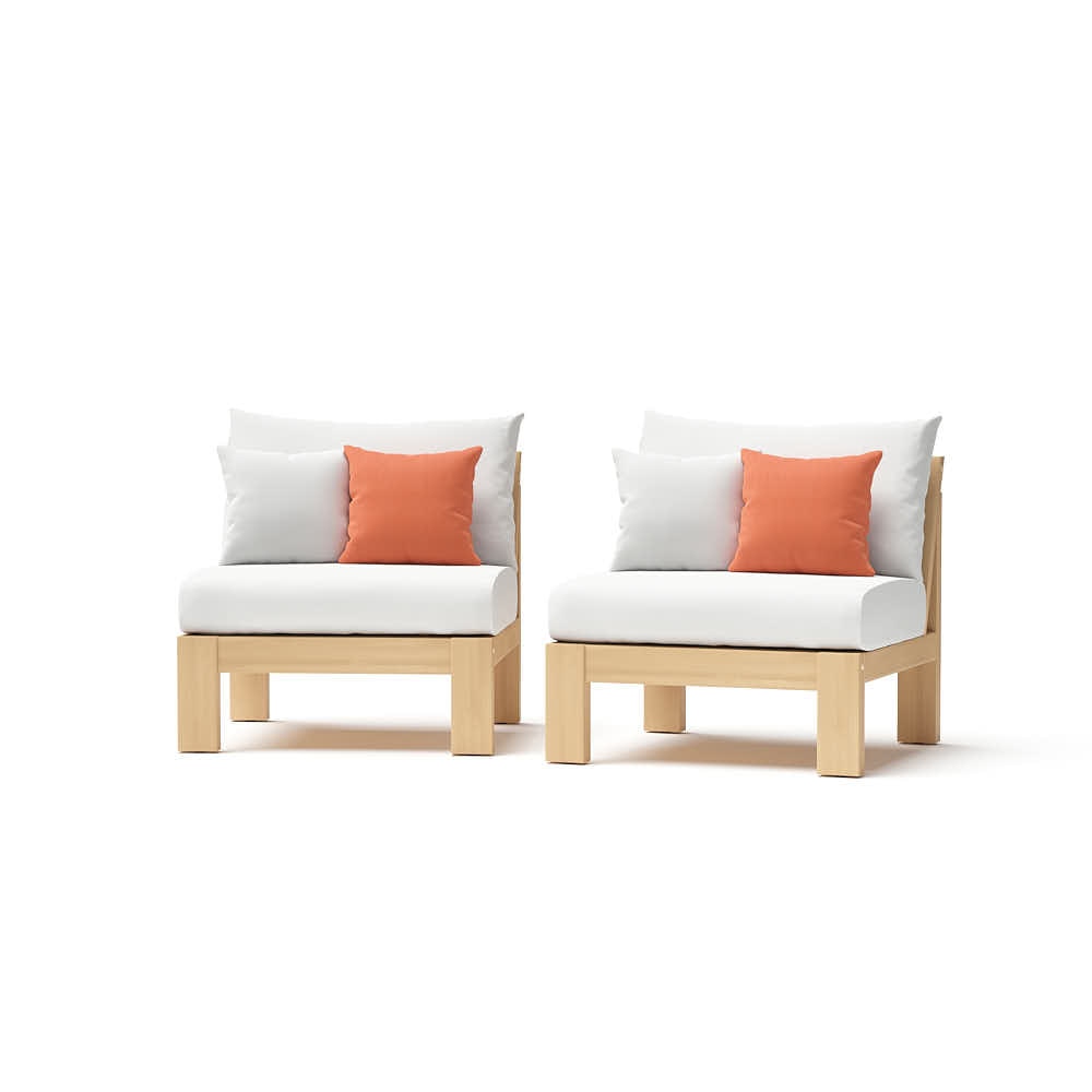Benson™ Set of 2 Sunbrella® Outdoor Armless Chairs - Cast Coral