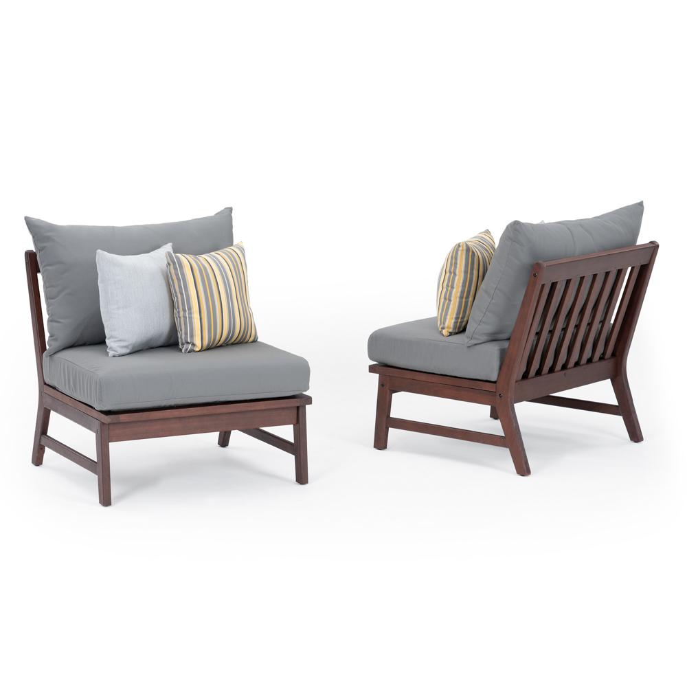 Vaughn™ Set of 2 Outdoor Armless Chairs - Charcoal Gray