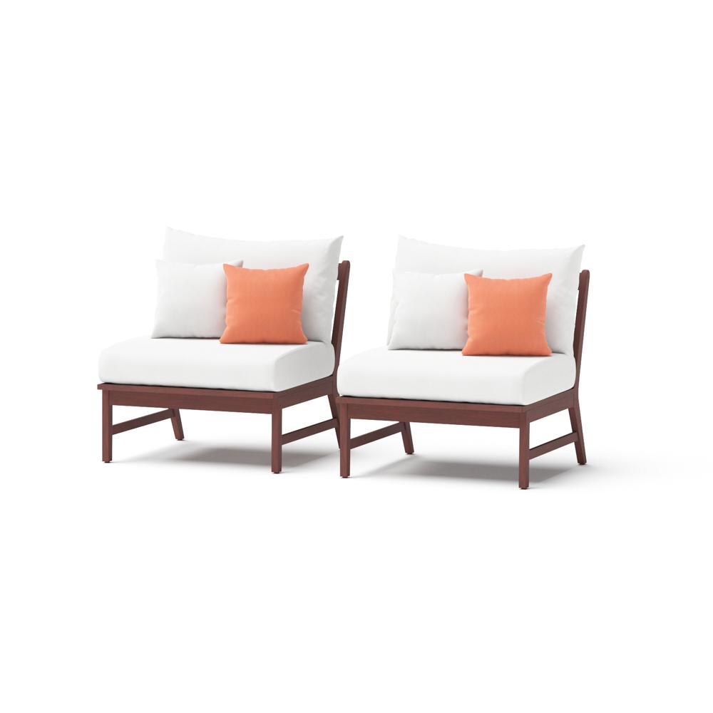Vaughn™ Set of 2 Outdoor Armless Chairs - Cast Coral