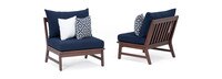 Vaughn™ Set of 2 Outdoor Armless Chairs - Navy Blue