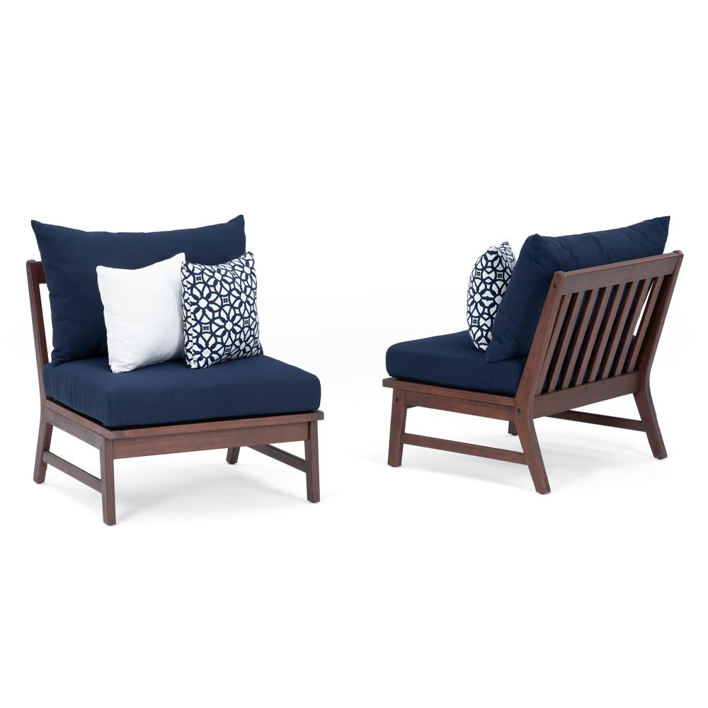 Vaughn™ Set of 2 Outdoor Armless Chairs - Navy Blue