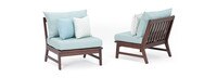 Vaughn™ Set of 2 Outdoor Armless Chairs - Spa Blue