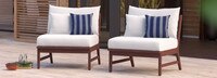 Vaughn™ Set of 2 Outdoor Armless Chairs - Spa Blue