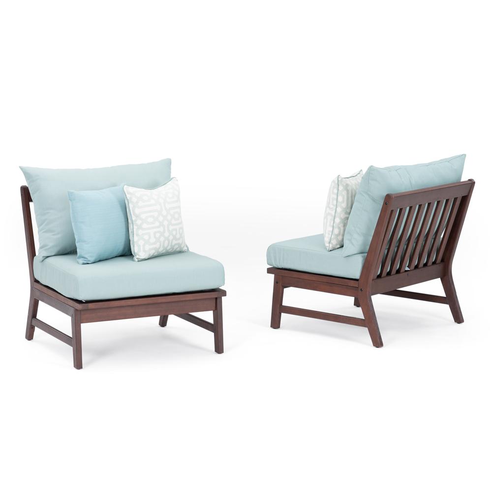 Vaughn™ Set of 2 Outdoor Armless Chairs - Spa Blue