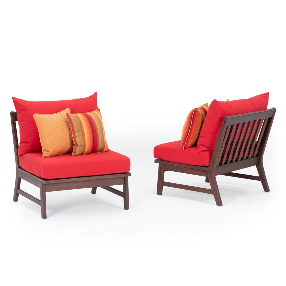 Vaughn™ Set of 2 Outdoor Armless Chairs - Sunset Red