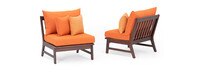 Vaughn™ Set of 2 Outdoor Armless Chairs - Tikka Orange
