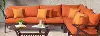 Vaughn™ Set of 2 Outdoor Armless Chairs - Tikka Orange