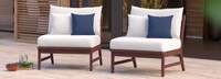 Vaughn™ Set of 2 Outdoor Armless Chairs - Tikka Orange