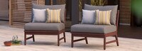 Vaughn™ Set of 2 Outdoor Armless Chairs - Tikka Orange