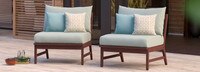 Vaughn™ Set of 2 Outdoor Armless Chairs - Tikka Orange