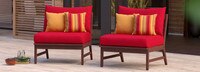 Vaughn™ Set of 2 Outdoor Armless Chairs - Tikka Orange