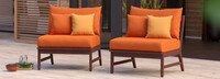 Vaughn™ Set of 2 Outdoor Armless Chairs - Tikka Orange