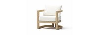 Sarpa Acacia Wood Outdoor Patio Club Chair - Linen White