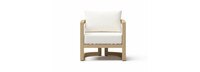 Sarpa Acacia Wood Outdoor Patio Club Chair - Linen White