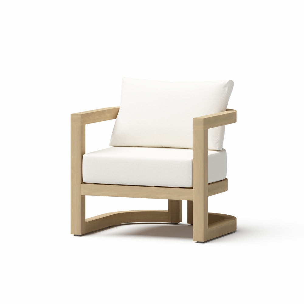 Sarpa Acacia Wood Outdoor Patio Club Chair - Linen White