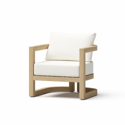 Sarpa Acacia Wood Outdoor Patio Club Chair - Linen White