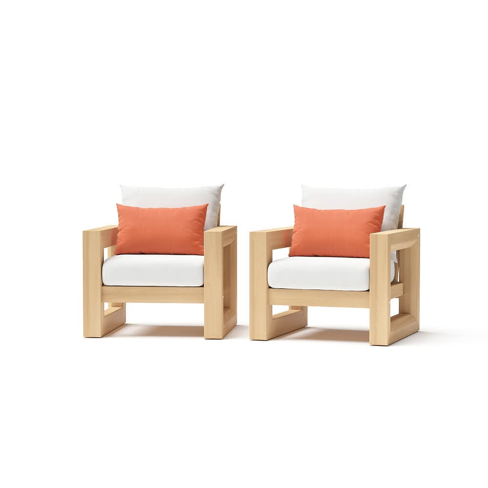 Benson™ Set of 2 Sunbrella® Outdoor Club Chairs - Cast Coral