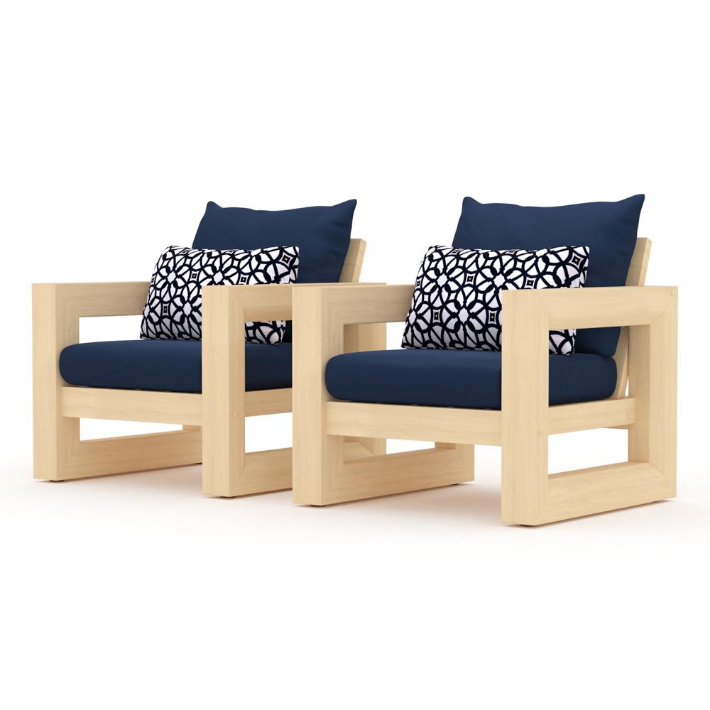Benson™ Set of 2 Sunbrella® Outdoor Club Chairs - Navy Blue