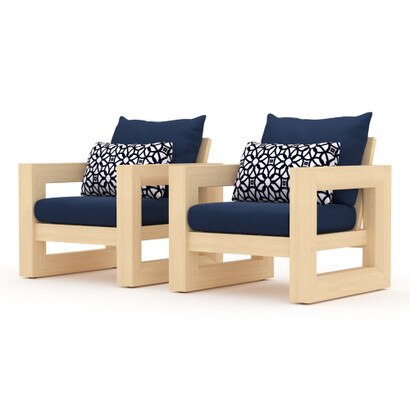 Benson™ Set of 2 Sunbrella® Outdoor Club Chairs - Navy Blue