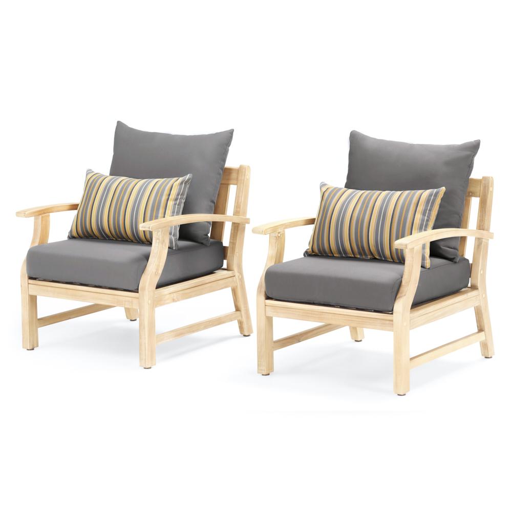 Kooper™ Set of 2 Sunbrella® Outdoor Club Chairs - Charcoal Gray
