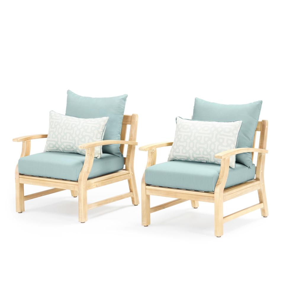 Kooper™ Set of 2 Sunbrella® Outdoor Club Chairs - Spa Blue