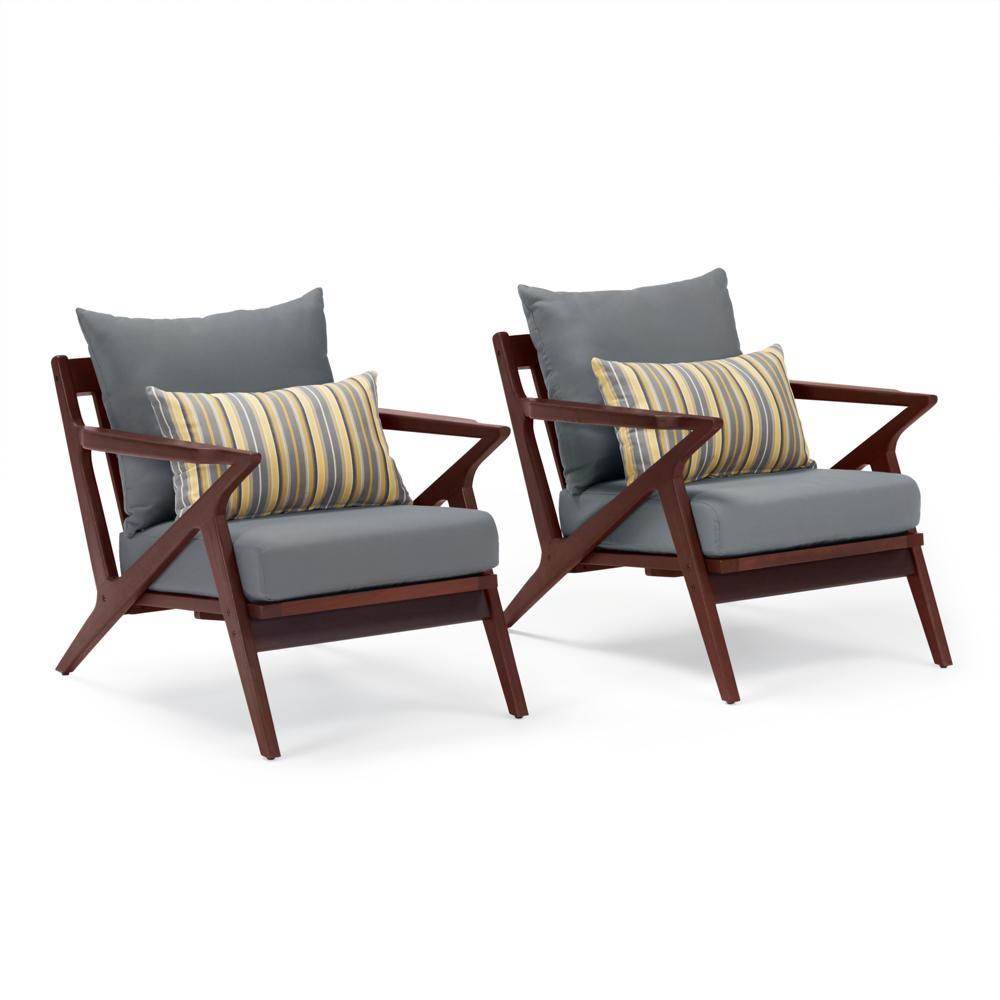 Vaughn™ Set of 2 Outdoor Club Chairs - Charcoal Gray