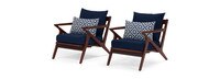 Vaughn™ Set of 2 Outdoor Club Chairs - Navy Blue