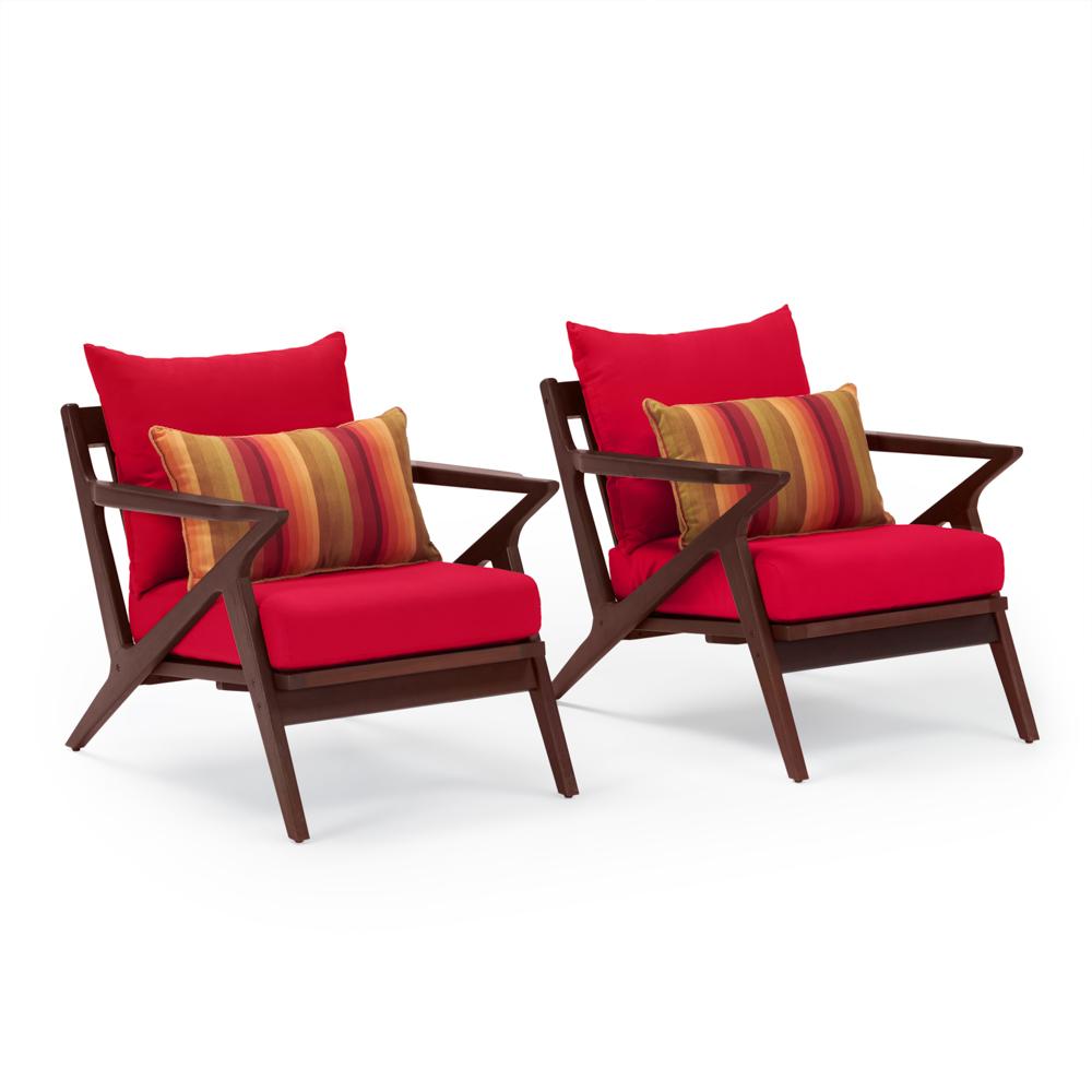 Vaughn™ Set of 2 Outdoor Club Chairs - Sunset Red