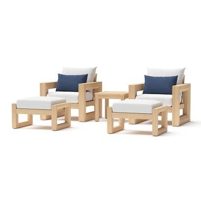 Benson™ 5 Piece Club Chair & Ottoman Set - Bliss Ink