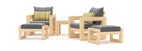 Benson™ 5 Piece Sunbrella® Outdoor Club Chair & Ottoman Set - Charcoal Gray