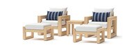 Benson™ 5 Piece Club Chair & Ottoman Set - Centered Ink