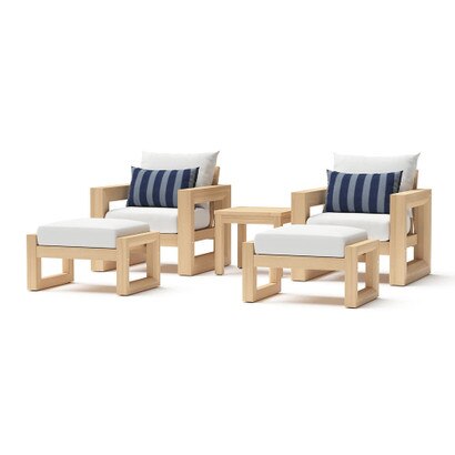Benson™ 5 Piece Club Chair & Ottoman Set - Centered Ink