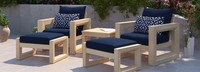 Benson™ 5 Piece Sunbrella® Outdoor Club Chair & Ottoman Set - Navy Blue