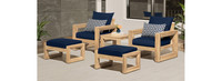 Benson™ 5 Piece Sunbrella® Outdoor Club Chair & Ottoman Set - Navy Blue