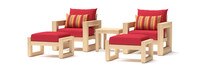 Benson™ 5 Piece Club Chair & Ottoman Set - Sunset Red
